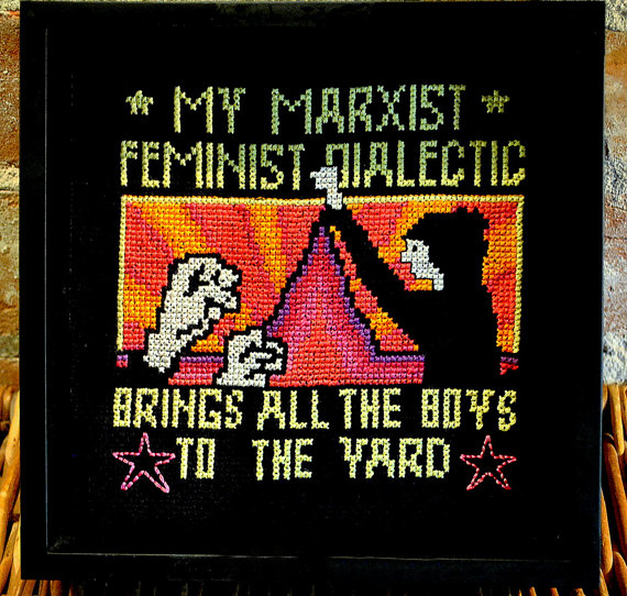 feminist marxist cross-stitch
