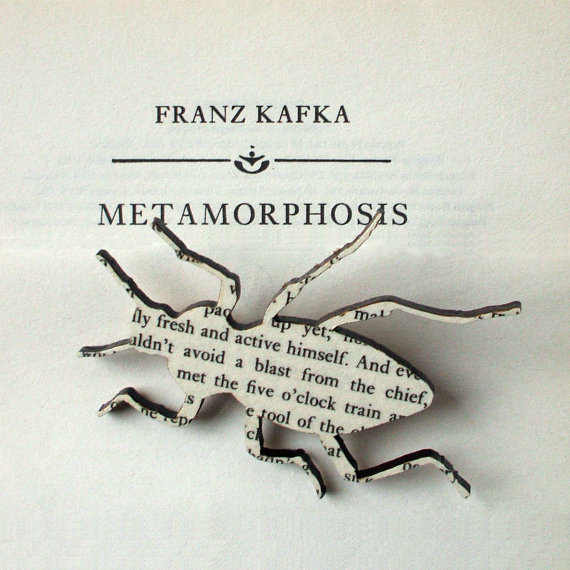 kafka book brooch